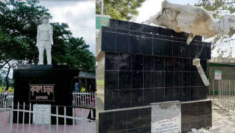 বাদ গেল না সুনামগঞ্জের ‘কৃষাণ চত্বর’ ভাস্কর্য