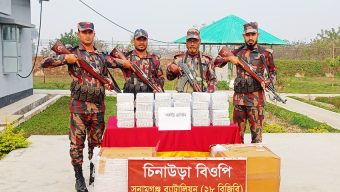সুনামগঞ্জের বিভিন্ন সীমান্ত থেকে বিপুল পরিমাণ ভারতীয় পণ্য জব্দ