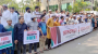 গাজায় ফিলিস্তিনিদের হত্যার প্রতিবাদে সিলেটে বিক্ষোভ ও মানববন্ধন